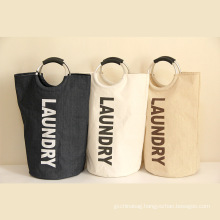 Customized Logo Reusable and environmentally friendly Origin Canvas Cotton Material bag handle Laundry bag